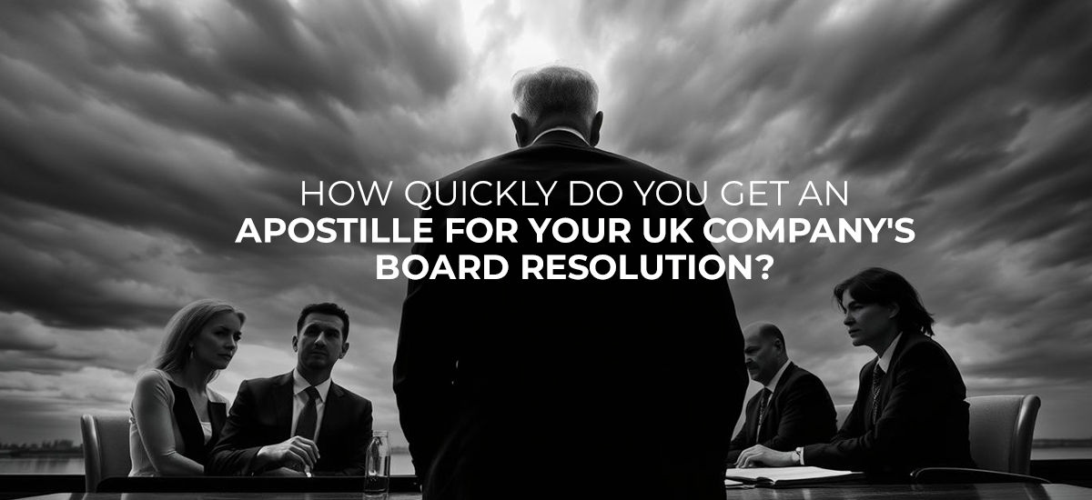 How quickly do you get an Apostille for your UK Company’s board resolution?